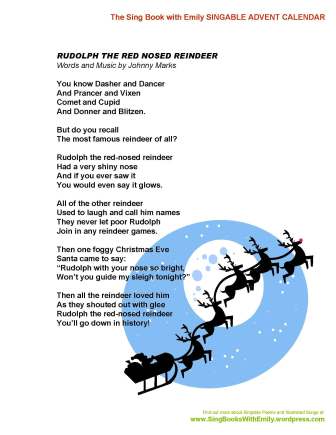 dekorere bh Duke SBWE Singable Advent Calendar: Ruldolph the Red Nosed Reindeer | Sing Books  with Emily, the Blog