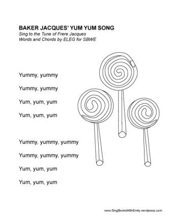 baker jacques YUM YUM song no chords