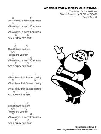 We Wish You A Merry Christmas (Spin Me A Storybook) Gets A Song Sheet With Ukulele  Chords All It'S Own So We All Can Sing Along! | Sing Books With Emily, The